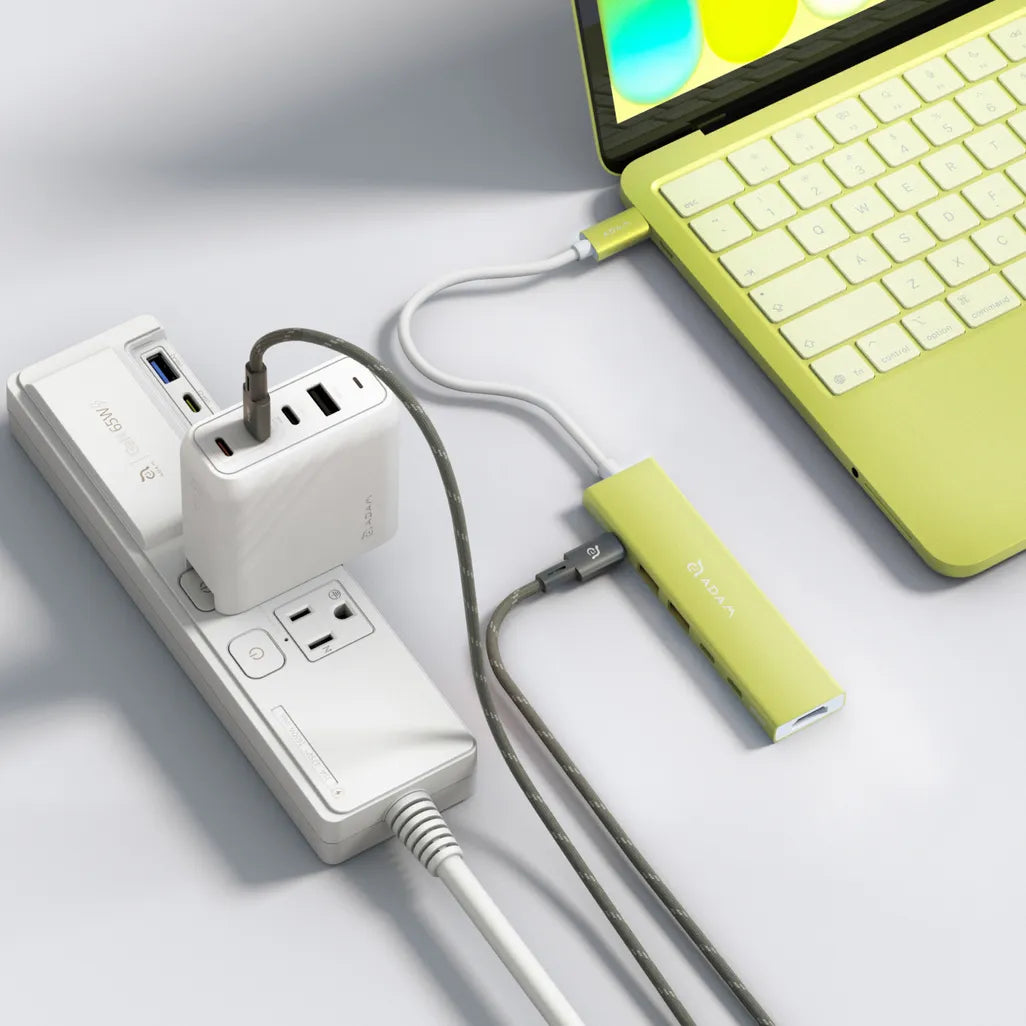 Adam Elements DE06 - USB-C 6-in-1 Multifunction Hub - Yellow, view 4
