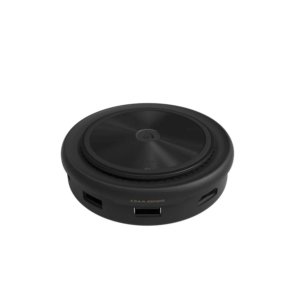 Adam Elements CASA Hub O7 USB-C 7 Port Wireless Charger Hub - Black