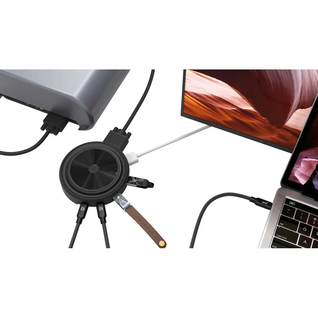 Adam Elements CASA Hub O7 USB-C 7 Port Wireless Charger Hub - Black