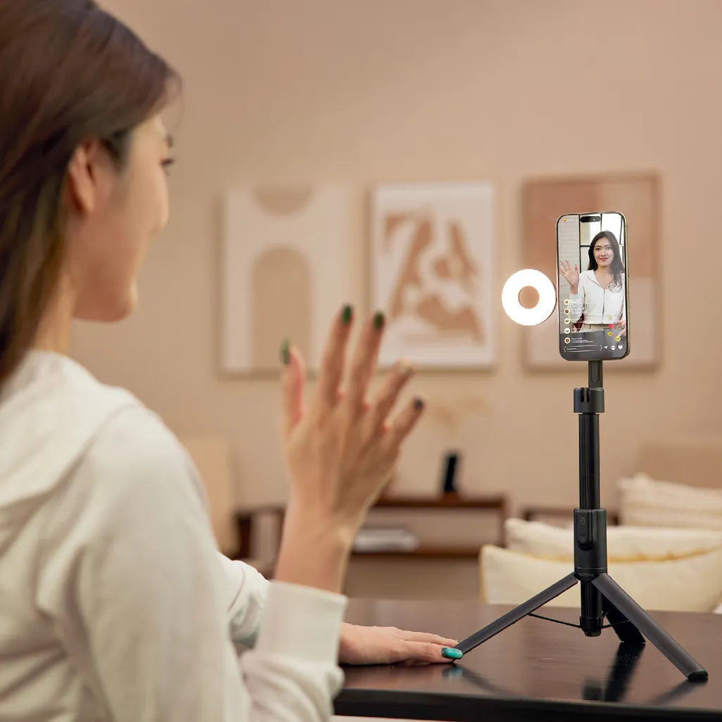 Adam Elements SELFIE Pro Wireless Bluetooth Tripod Selfie Stick & LED Light - Black, view 4