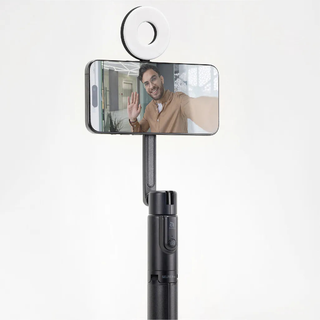 Adam Elements SELFIE Pro Wireless Bluetooth Tripod Selfie Stick & LED Light - Black, view 5