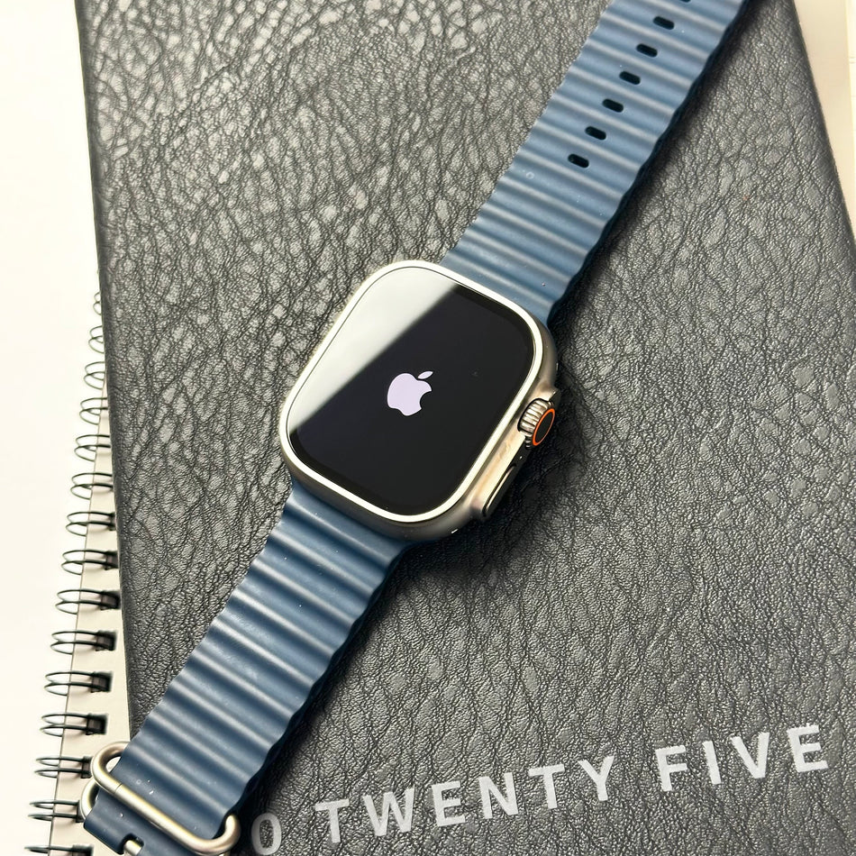 Apple Watch Ultra 2 (49mm, Natural Titanium with Navy Ocean Band, GPS & Cellular) - Pre Owned / Limited Apple Warranty - Mac Shack