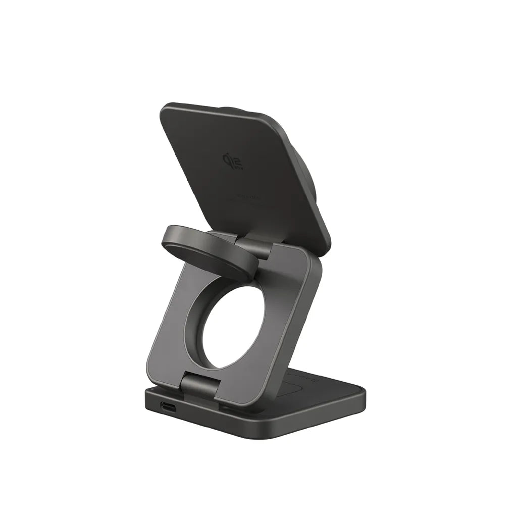 Adam Elements Mag 3 Ultra Qi2 3-in-1 Foldable Charging Station – Space Grey
