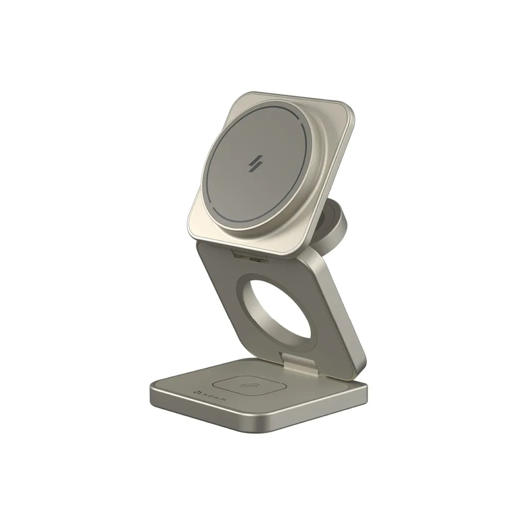 Adam Elements Mag 3 Ultra Qi2 3-in-1 Foldable Charging Station – Titanium