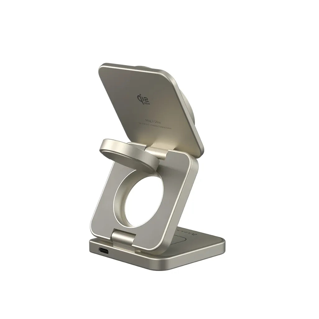 Adam Elements Mag 3 Ultra Qi2 3-in-1 Foldable Charging Station – Titanium
