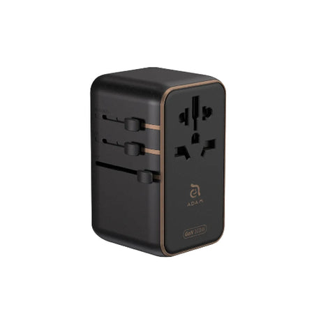 Adam Elements T100L 100W Universal Travel Adapter with Built-In USB-C Cable - Black - Mac Shack