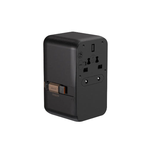 Adam Elements T100L 100W Universal Travel Adapter with Built-In USB-C Cable - Black - Mac Shack