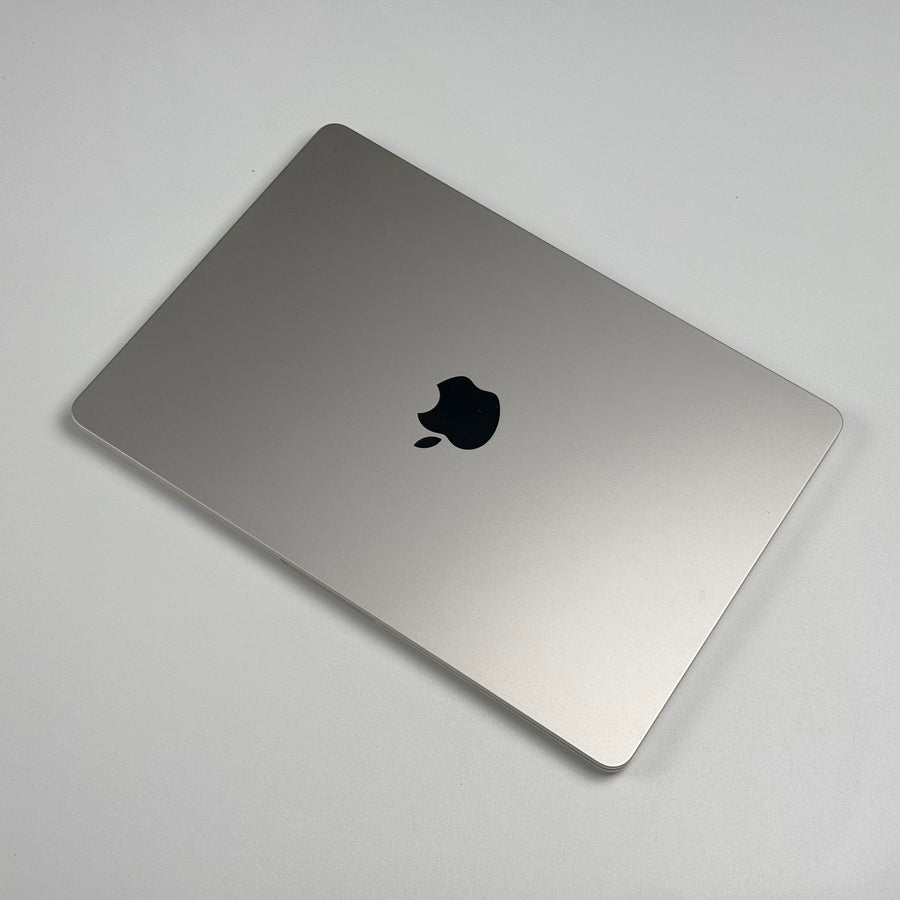 Pre-owned MacBook Air 13-inch M2 Starlight closed, top-down view of lid - MacShack