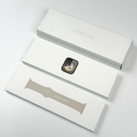 Apple Watch Series 9 (41mm, Starlight Aluminium with Starlight Sports Band, GPS) - Pre Owned / 3 Month Warranty - Mac Shack