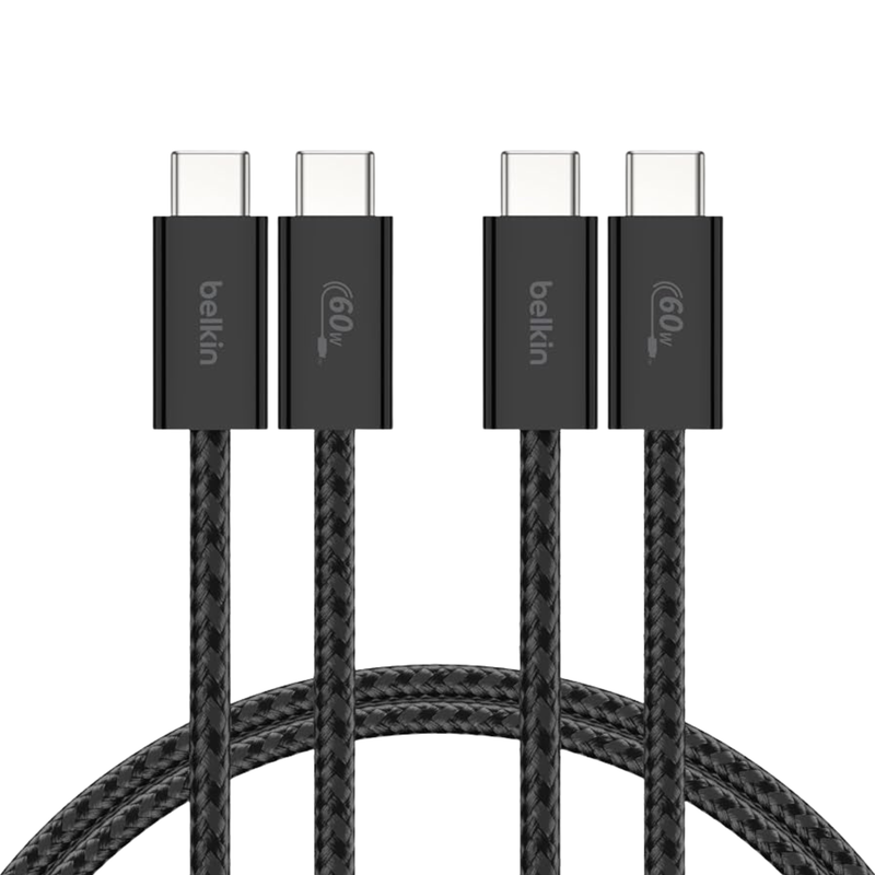 Belkin 1.5m BoostCharge 60W USB-C to USB-C Cable 2-pack - Black