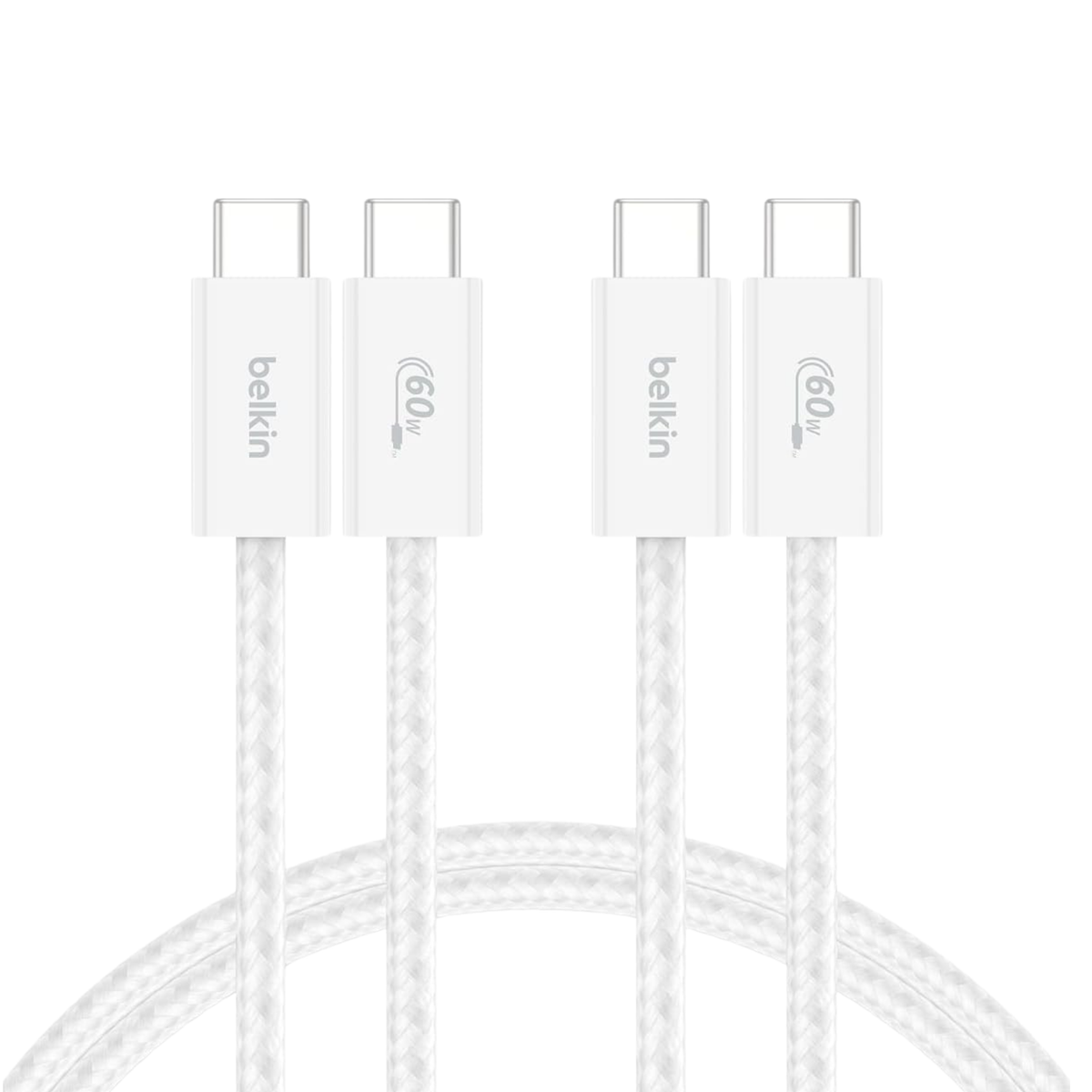 Belkin 1.5m BoostCharge 60W USB-C to USB-C Cable 2-pack - White