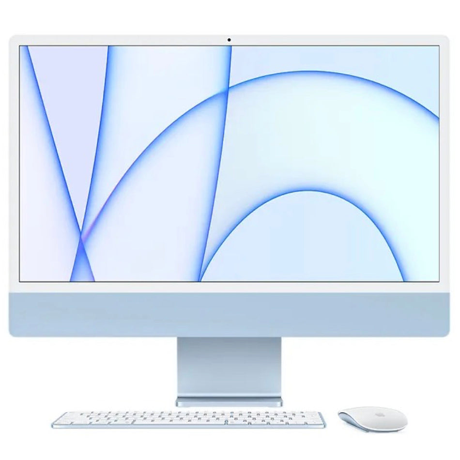 2021 Apple iMac 24-inch M1 8-Core CPU, 7-Core GPU (4.5K Retina, 8GB Unified RAM, 256GB, Blue) - Pre Owned / 3 Month Warranty