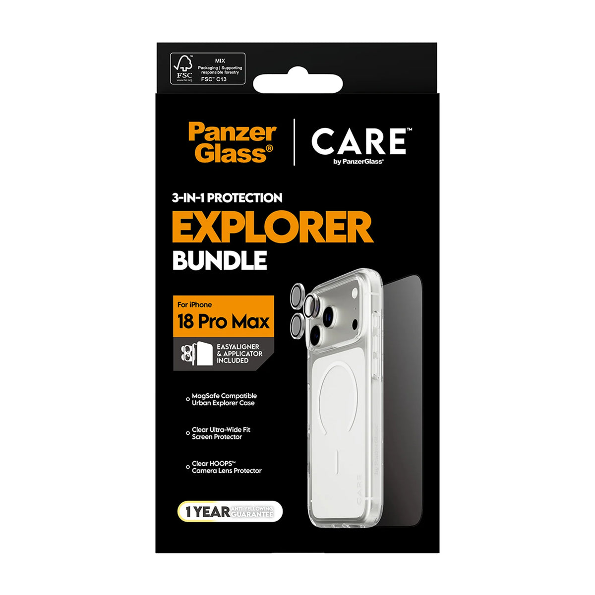 CARE by PanzerGlass 3-in-1 Flagship Explorer Bundle w. Easy Aligner for iPhone 18 Pro Max, view 7