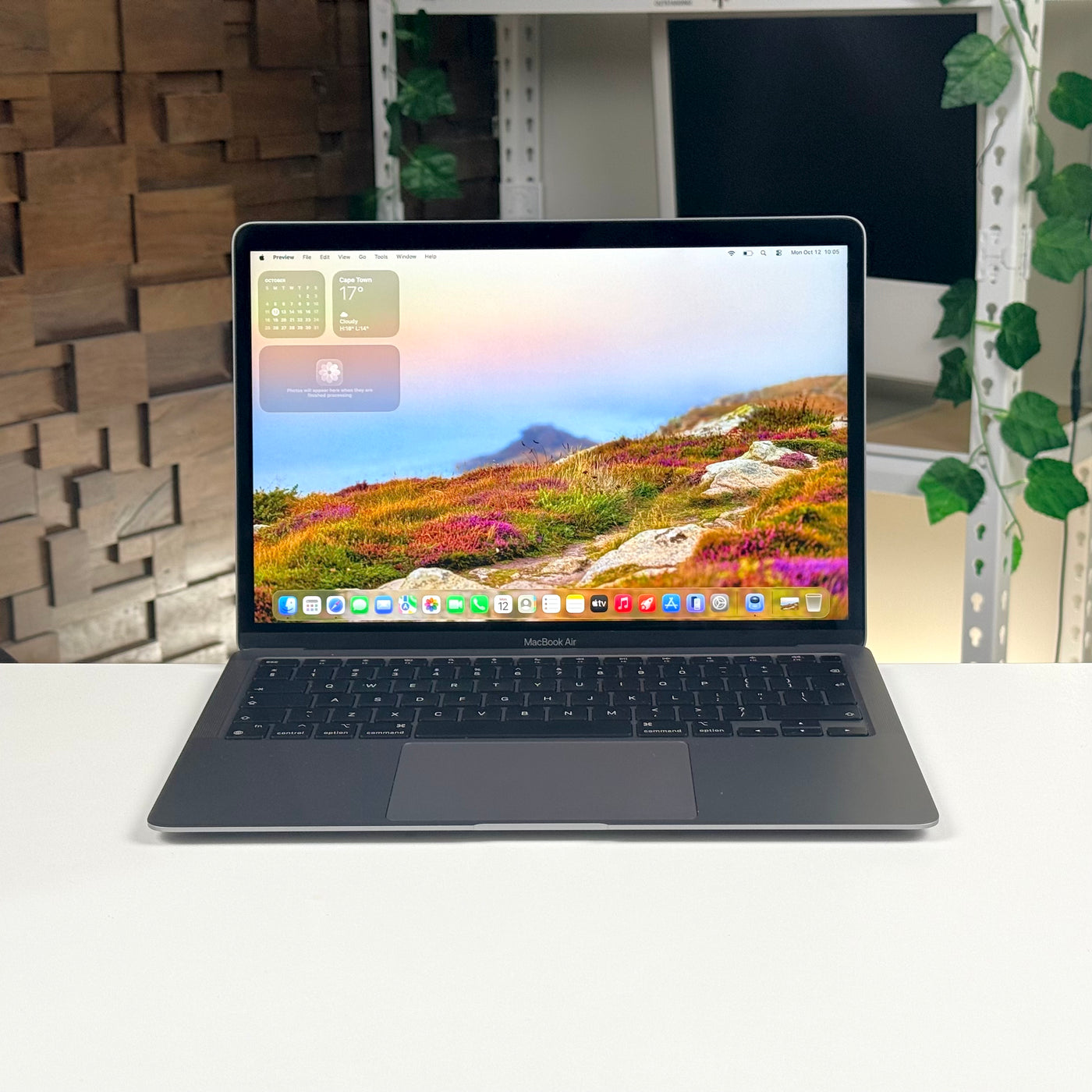 Pre-owned MacBook Air 13-inch M1 Space Gray, open, front view - Mac Shack