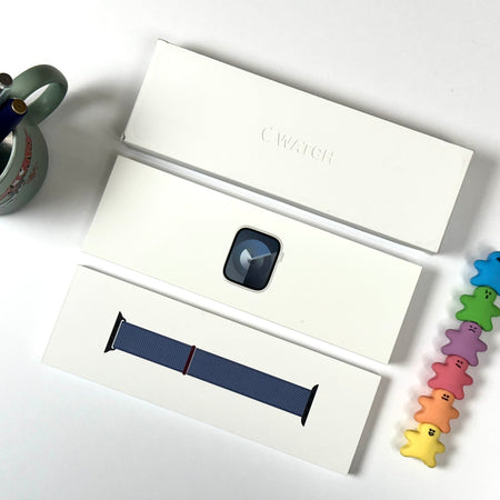 Apple Watch Series 9 (45mm, Silver Aluminium with Winter Blue Sports Loop, GPS & Cellular) - Pre Owned / 3 Month Warranty - Mac Shack