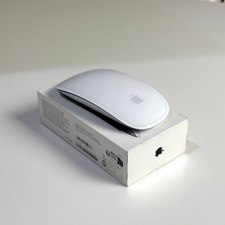 Pre-owned Apple Magic Mouse (USB-C) White, angled top view - Mac Shack