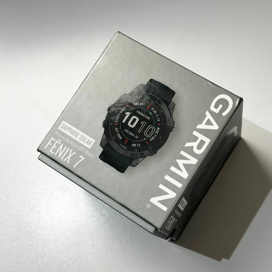 Garmin fēnix 7 Sapphire Solar (47mm, Black DLC Titanium with Grey Band) - Pre Owned / 3 Month Warranty