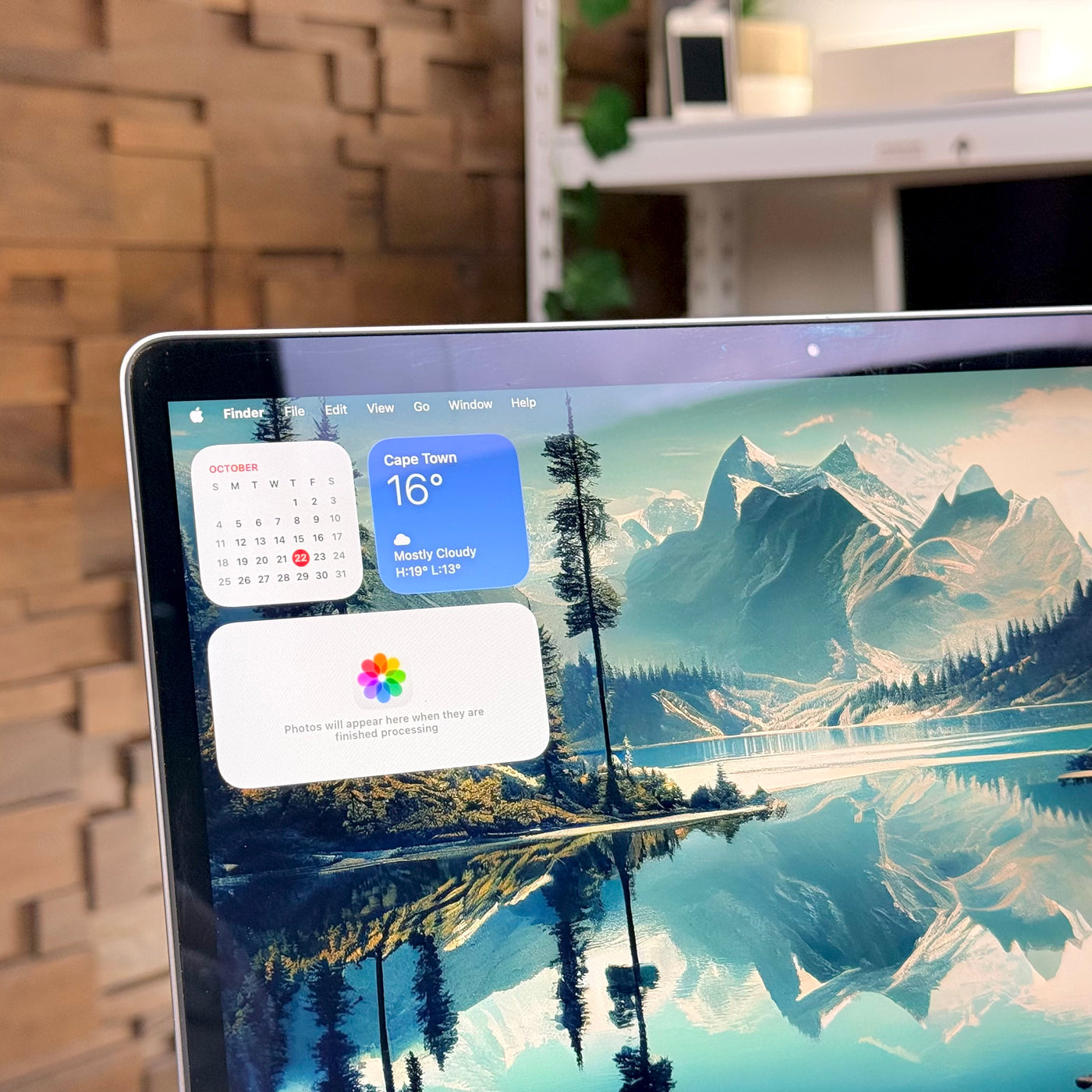 Close-up of the Retina display on the pre-owned MacBook Air M1 showing the macOS desktop - Mac Shack