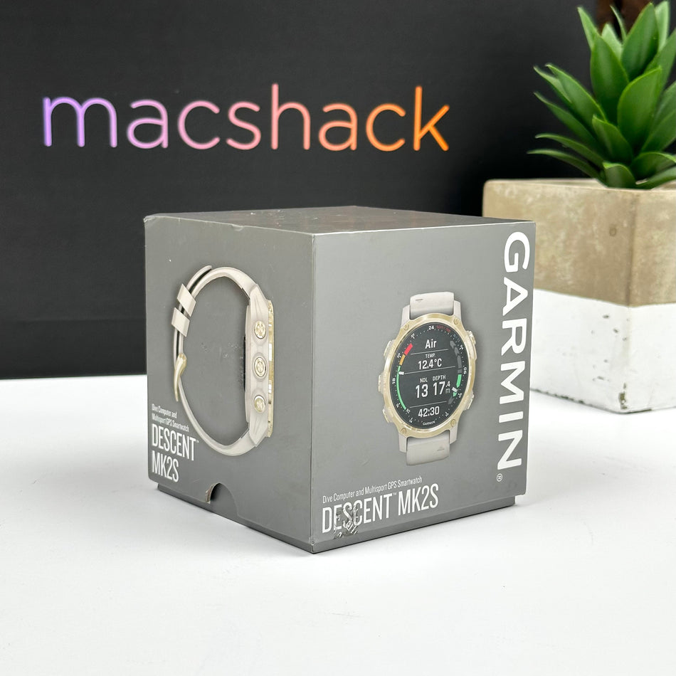 Garmin Descent Mk2S (43mm, Light Gold with Light Sand Silicone Band) - Pre Owned / 3 Month Warranty - Mac Shack