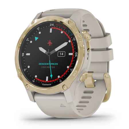 Garmin Descent Mk2S (43mm, Light Gold with Light Sand Silicone Band) - Pre Owned / 3 Month Warranty - Mac Shack