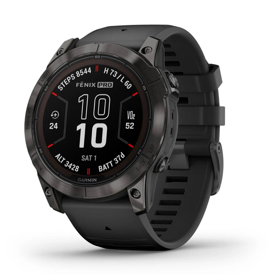 Garmin fēnix® 7X Pro Sapphire Solar 51mm - Carbon Gray DLC Titanium with Black Band