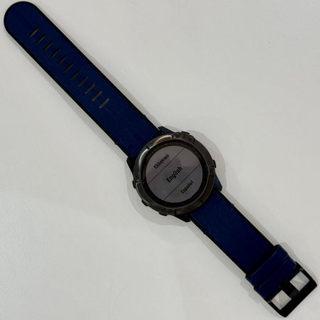 Garmin fēnix 6X Sapphire (51mm, Carbon Gray DLC with Blue Band) - Pre Owned / 3 Month Warranty - Mac Shack