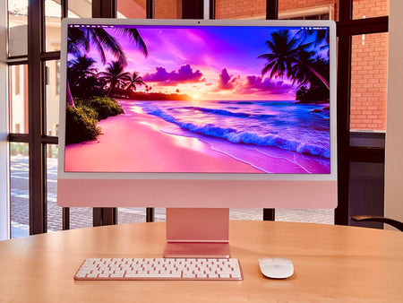2021 Apple iMac 24-inch M1 8-Core CPU, 8-Core GPU (4.5K Retina, 8GB Unified RAM, 512GB, Pink) - Pre Owned / 3 Month Warranty - Mac Shack