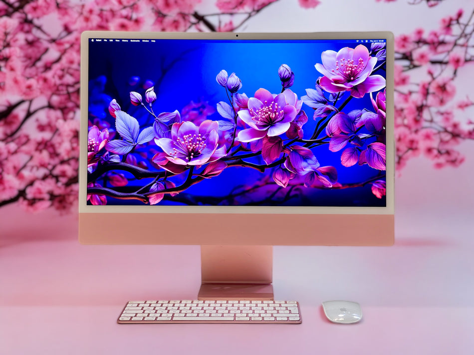 2021 Apple iMac 24-inch M1 8-Core CPU, 8-Core GPU (4.5K Retina, 8GB Unified RAM, 256GB, Pink) - Pre Owned / 3 Month Warranty