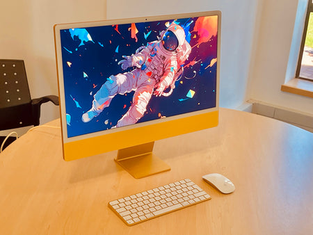 2021 Apple iMac 24-inch M1 8-Core CPU, 8-Core GPU (4.5K Retina, 8GB Unified RAM, 512GB, Yellow) - Pre Owned / 3 Month Warranty - Mac Shack