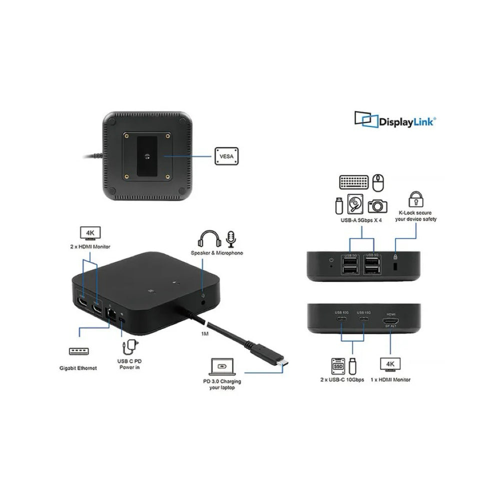 LMP USB-C Triple DisplayDock - Black