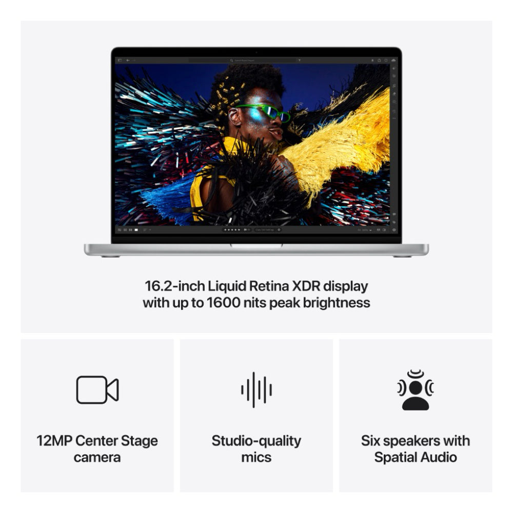 2024 Apple MacBook Pro 16-Inch M4 Max 14-Core CPU, 32-Core GPU (36GB Unified RAM, 1TB SSD, Silver) - New / 1 Year Apple Warranty - Mac Shack