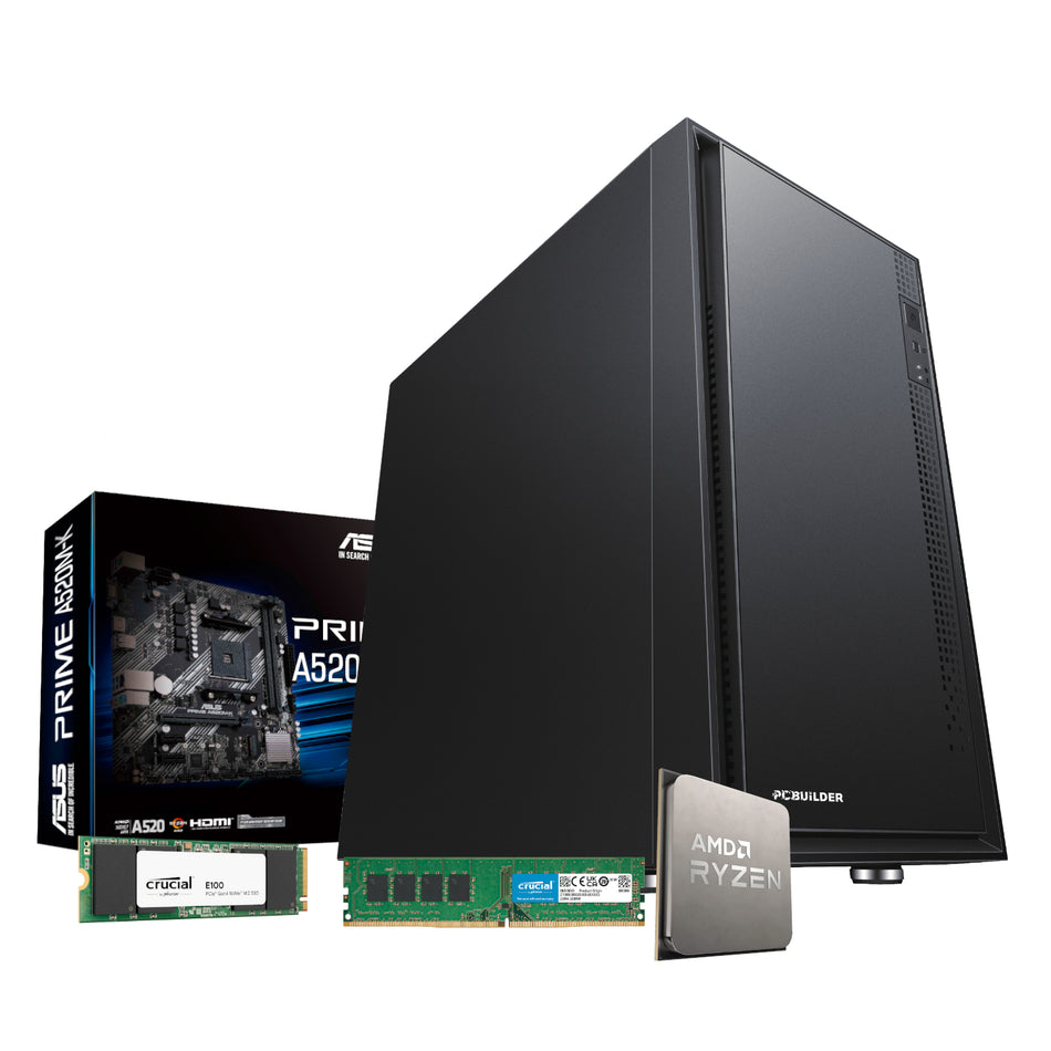 PCBuilder Home Master Desktop PC - AMD Ryzen 5 3400G 480GB SSD 16GB RAM Win 11 Home
