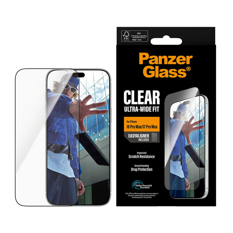 PanzerGlass® Screen Protector iPhone 18 Pro Max / 17 Pro Max Ultra-Wide Fit w. EasyAligner