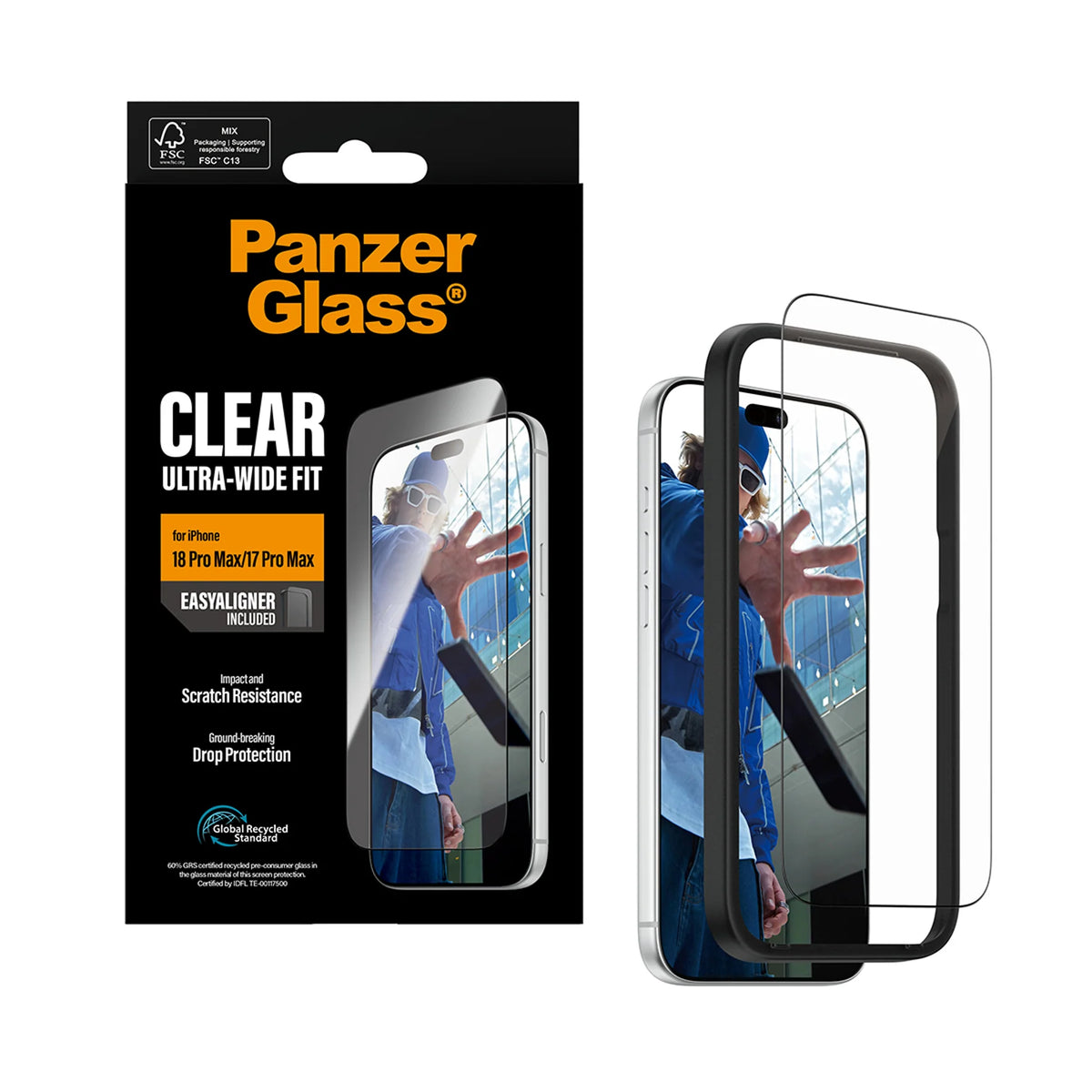 PanzerGlass Screen Protector iPhone 18 Pro Max / 17 Pro Max Ultra-Wide Fit w. EasyAligner, view 4
