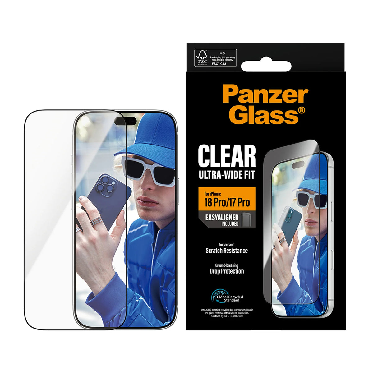 PanzerGlass Screen Protector iPhone 18 Pro / 17 Pro Ultra-Wide Fit w. EasyAligner