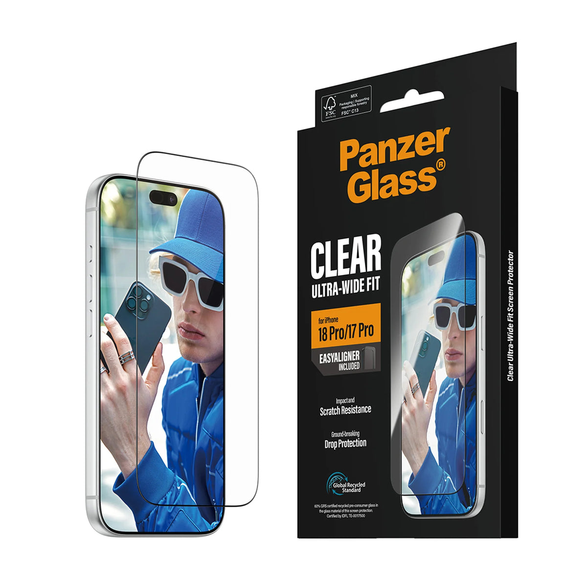PanzerGlass Screen Protector iPhone 18 Pro / 17 Pro Ultra-Wide Fit w. EasyAligner, view 2