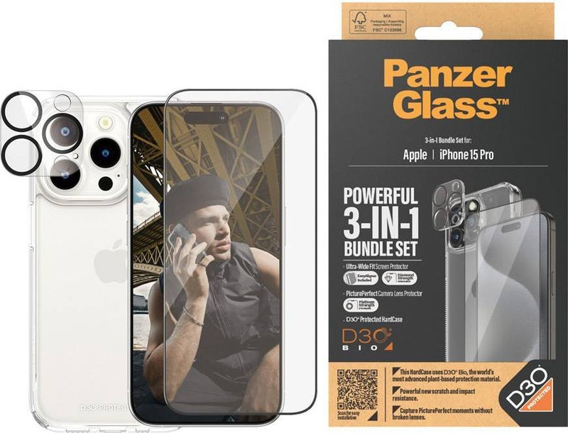 PanzerGlass ® 3-in-1 Bundle iPhone 15 Pro