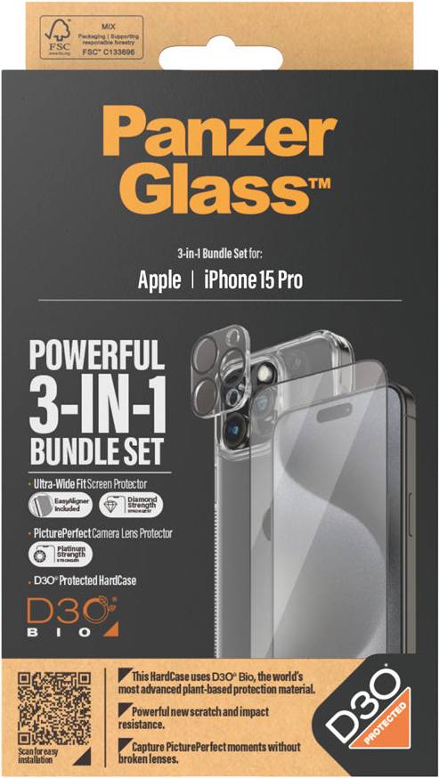 PanzerGlass 3-in-1 Bundle iPhone 15 Pro, view 3
