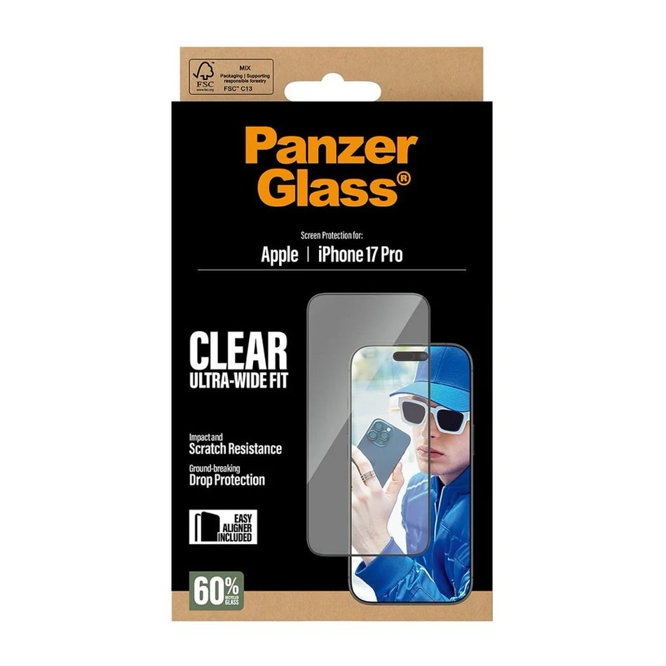 Protection d'écran PanzerGlass® pour iPhone 15 Pro Max - Ajustement ultra-large