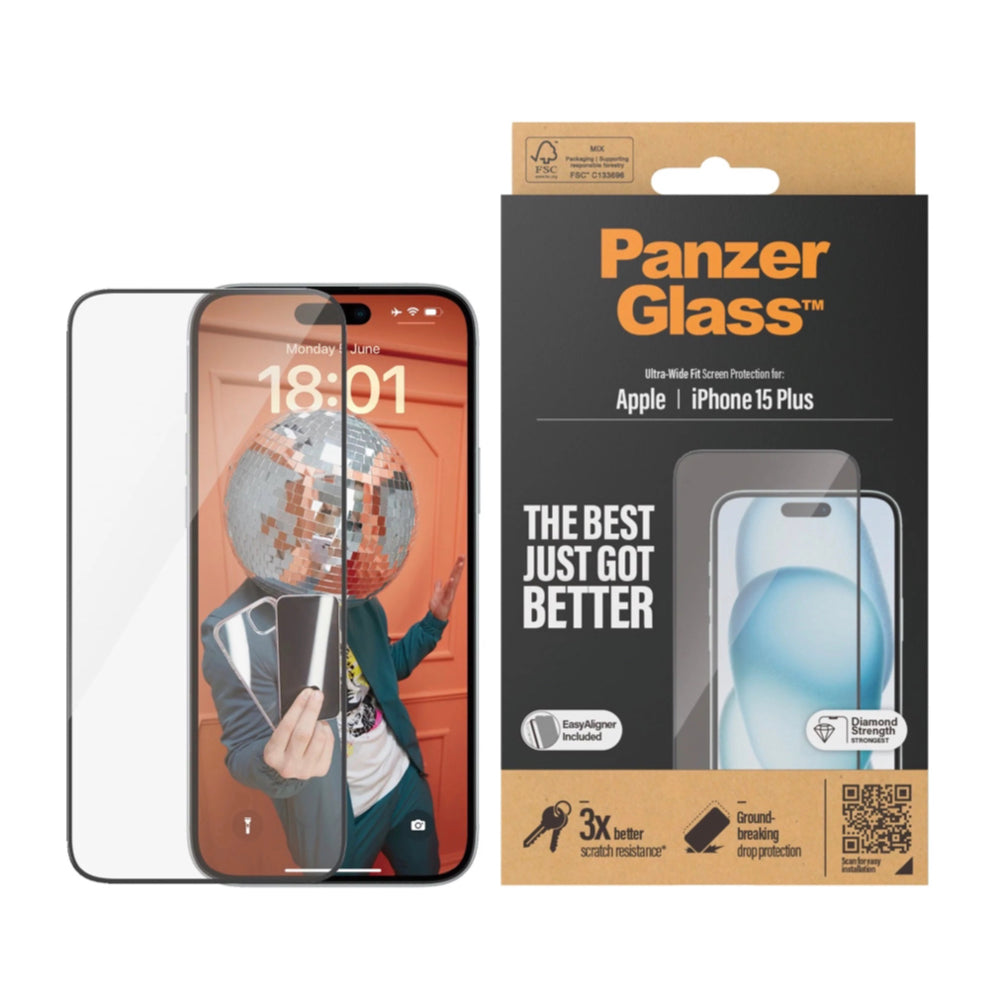 PanzerGlass™ Ultra-Wide Screen Protector for iPhone 15 Plus - Mac Shack