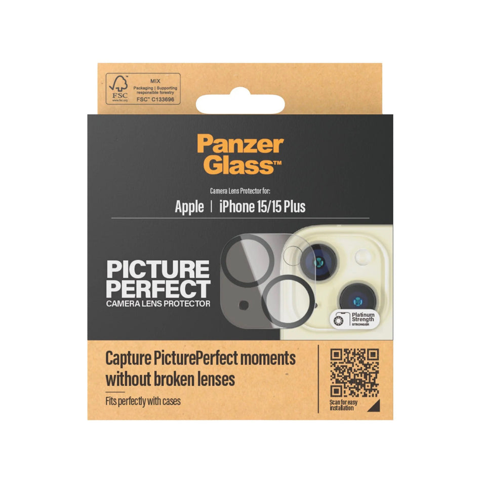 PanzerGlass™ Picture Perfect Camera Lens Protector Apple iPhone 15/15 Plus - Black - Mac Shack