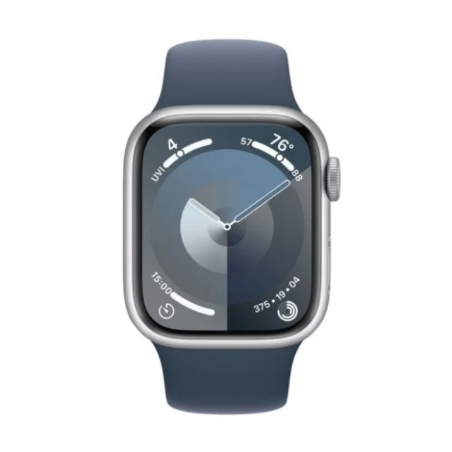 2023 Apple Watch Series 9 (41mm, Silver Aluminium with Storm Blue Sports Band, GPS) - New / 1 Year Apple Warranty - Mac Shack