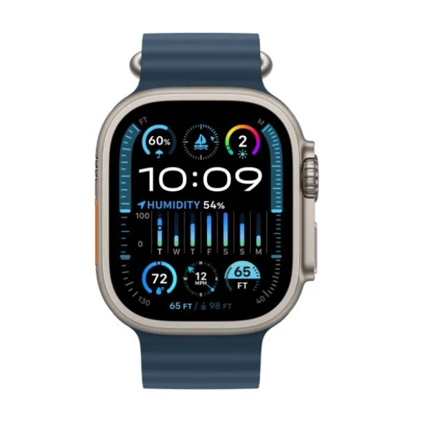 2023 Apple Watch Ultra 2 (49mm, Titanium with Blue Ocean Band, GPS & Cellular) - New / 1 Year Apple Warranty