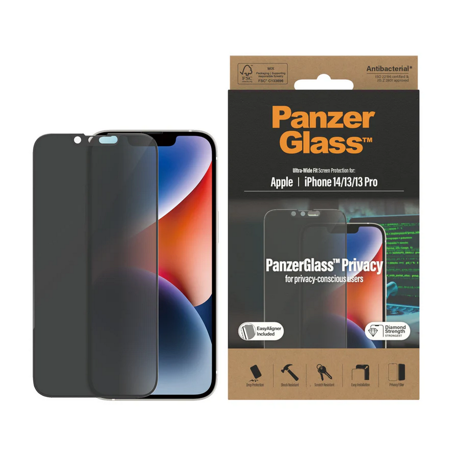 PanzerGlass® Privacy Screen Protector Apple iPhone 14 | 13 | 13 Pro - Ultra-Wide Fit