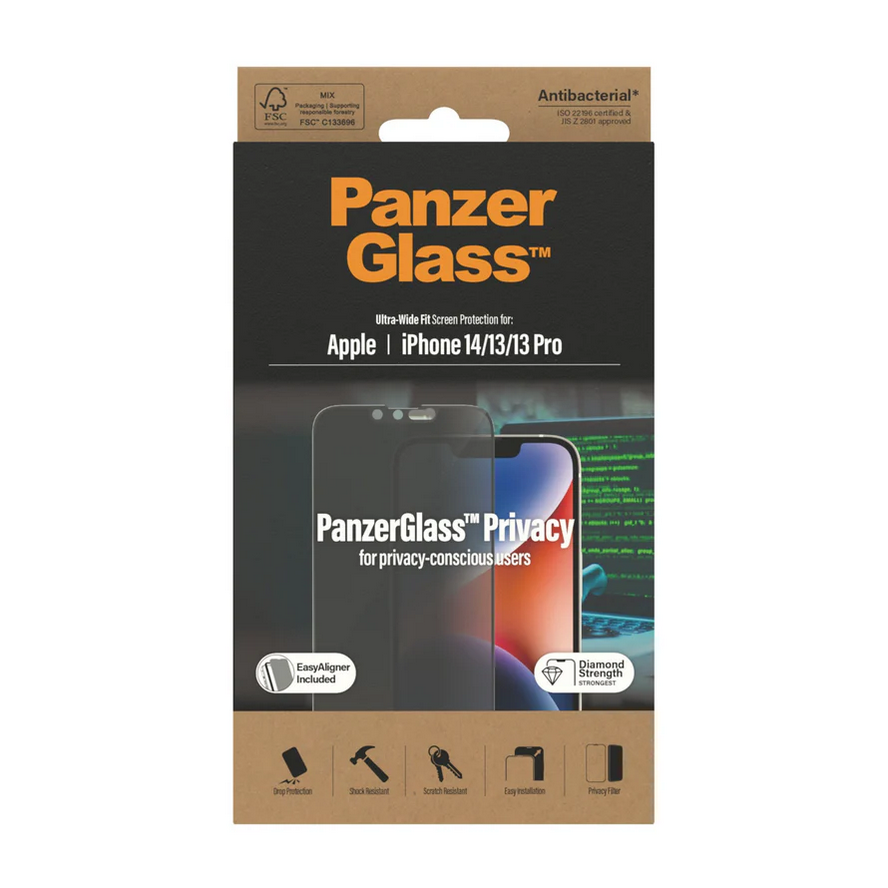 PanzerGlass® Privacy Screen Protector Apple iPhone 14 | 13 | 13 Pro - Ultra-Wide Fit