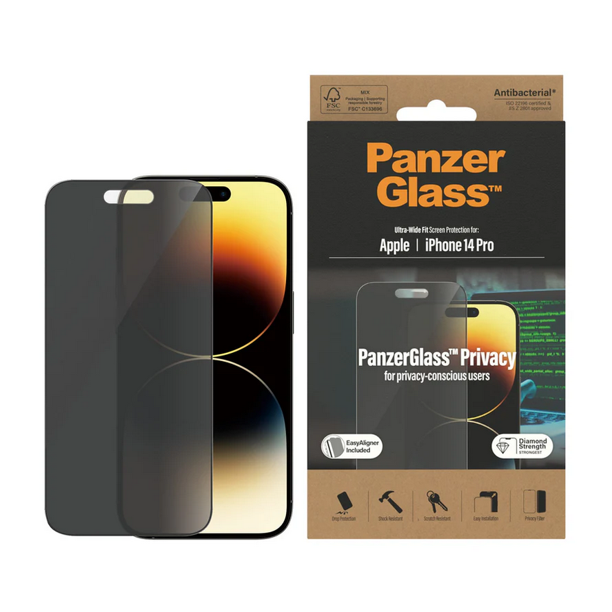 PanzerGlass® Privacy Screen Protector Apple iPhone 14 Pro - Ultra-Wide Fit