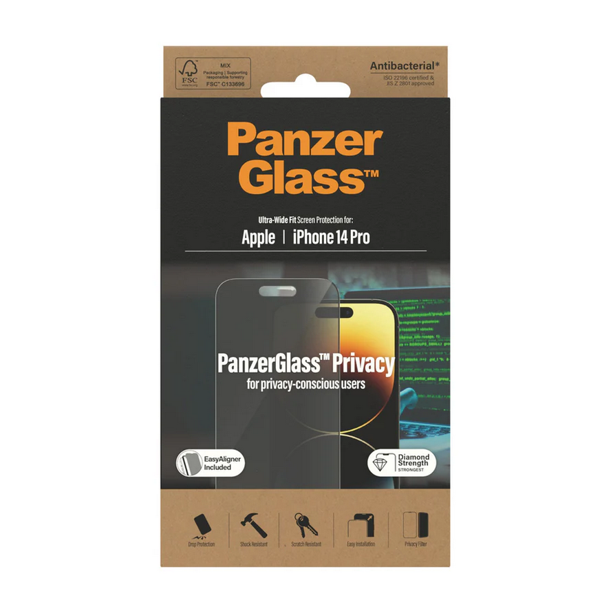 PanzerGlass® Privacy Screen Protector Apple iPhone 14 Pro - Ultra-Wide Fit