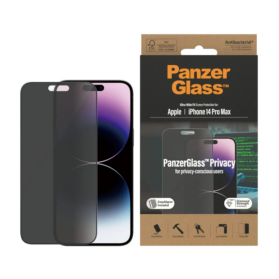 PanzerGlass® Privacy Screen Protector Apple iPhone 14 Pro Max - Ultra-Wide Fit