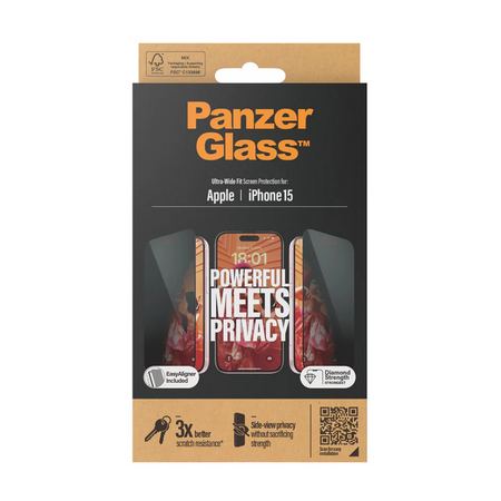 PanzerGlass® Privacy Screen Protector iPhone 15 - Ultra-Wide Fit - Mac Shack
