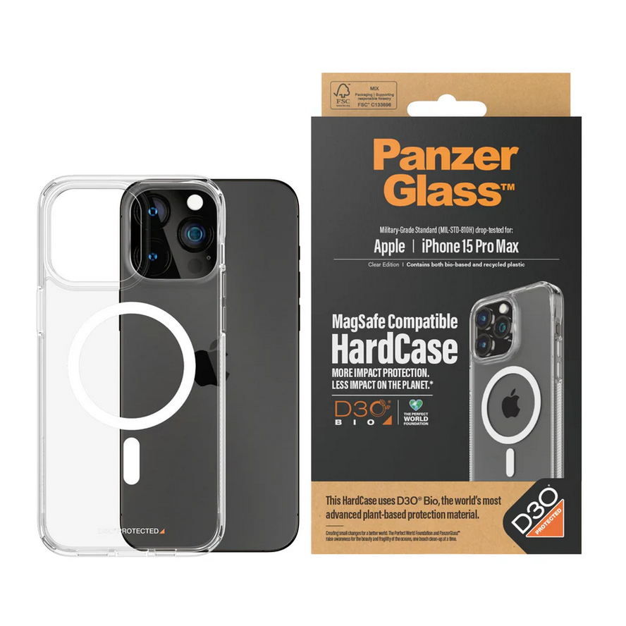 PanzerGlass® HardCase MagSafe Compatible with D3O® iPhone 15 Pro Max